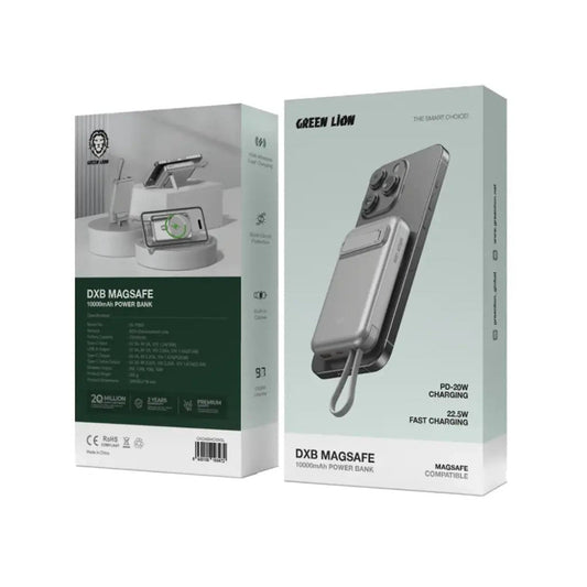 Green Lion Power Bank 10000mAh DXB Magsafe Silver